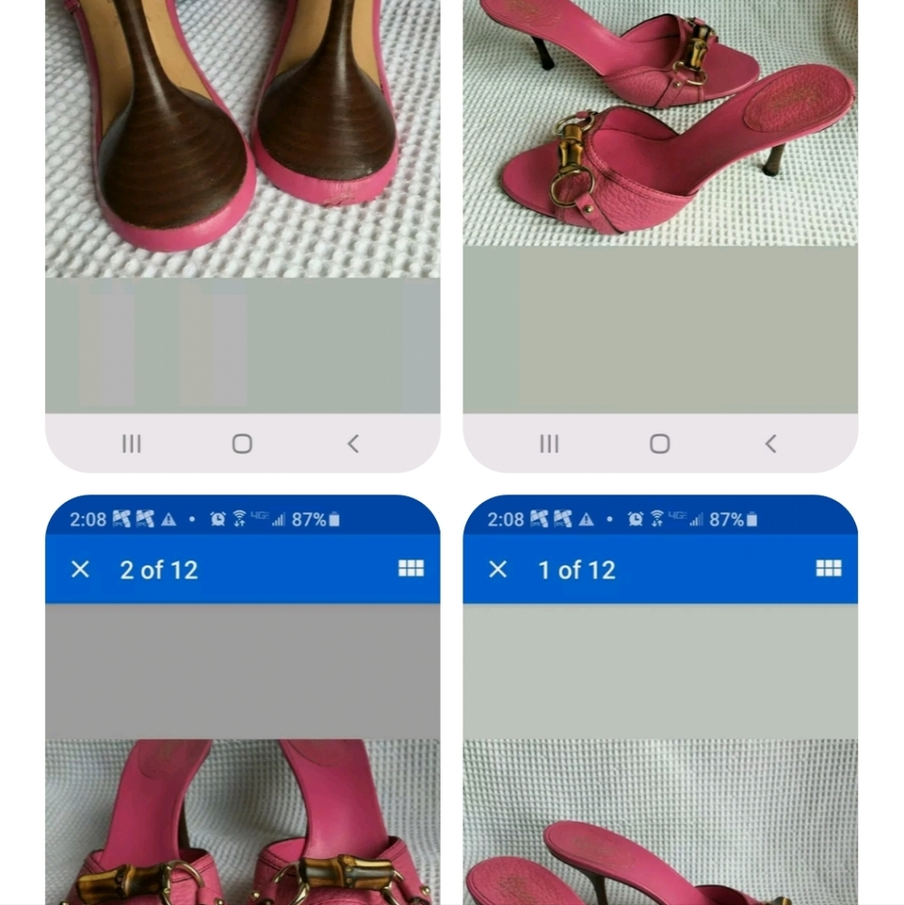 Gucci Pink Leather Bamboo Mules Gucci Pink Leather Bamboo Mules EU 37 1/2C  US 7